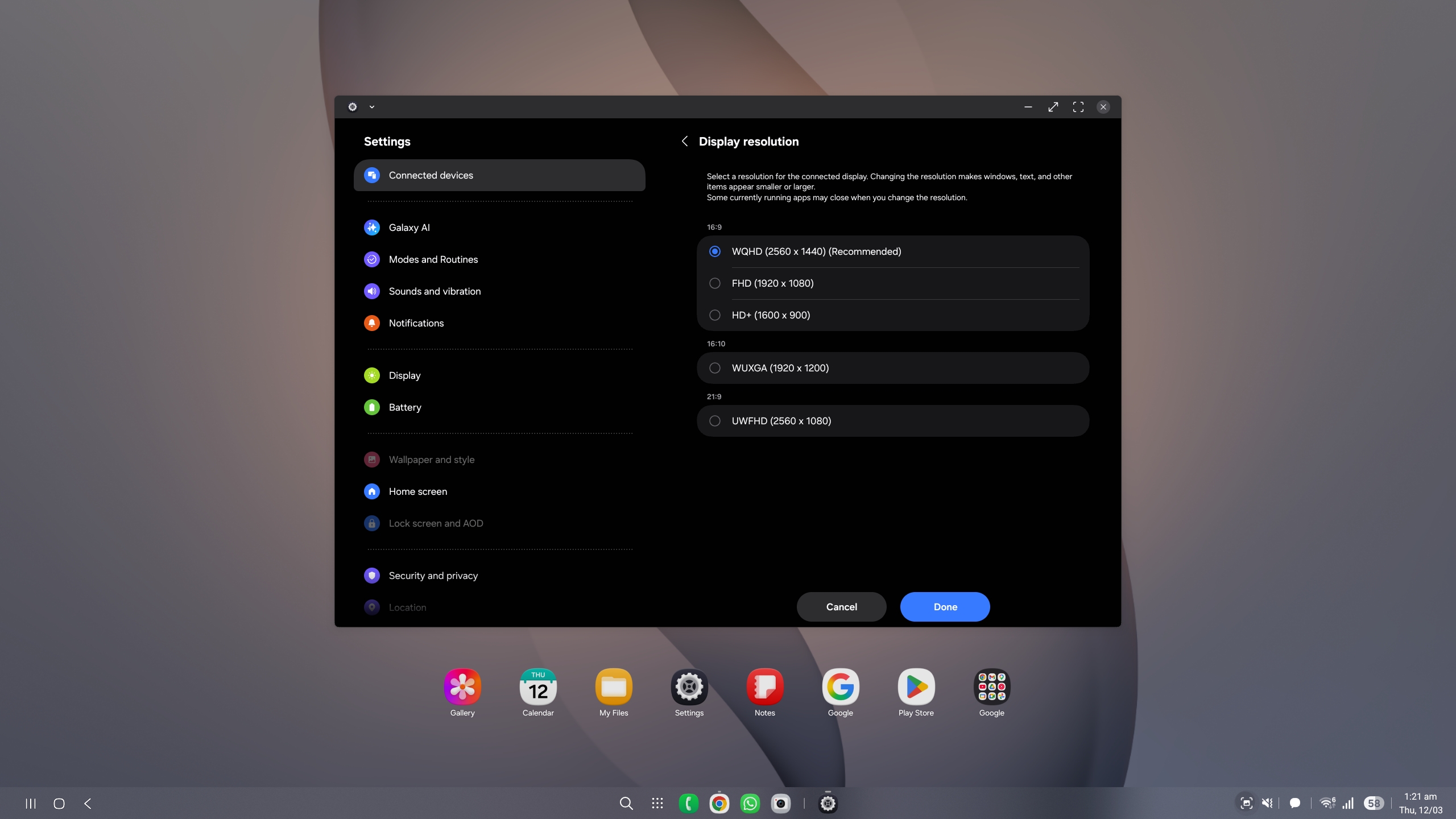 Samsung DeX on Galaxy S26 Ultra screenshots