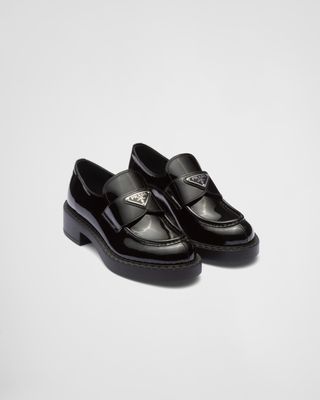 Prada, Chocolate patent leather loafers