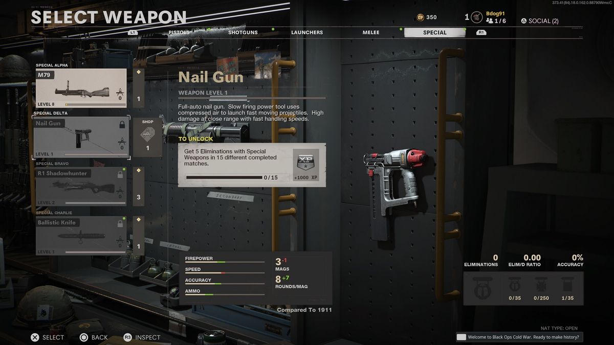 What is a Warzone special weapon and how to unlock the nail gun
