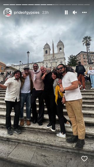 Jason Momoa and his crew in Rome, Italy.