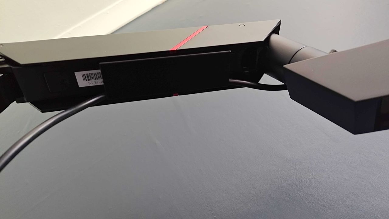 Underside of Secretlab Heavy Duty Monitor arm with magnetic cable management cover in view