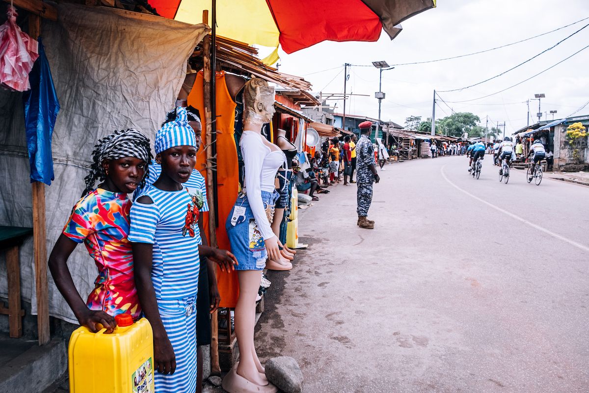 Picture by Oskar ScarsbrookSWpixcom 2630042023 Cycling SIS Science in Sport Tour de Lunsar 2023 Sierra Leone Africa