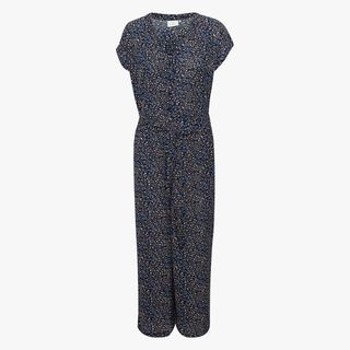 Kaffe Ilona Ditsy Print Jumpsuit, Midnight Marine