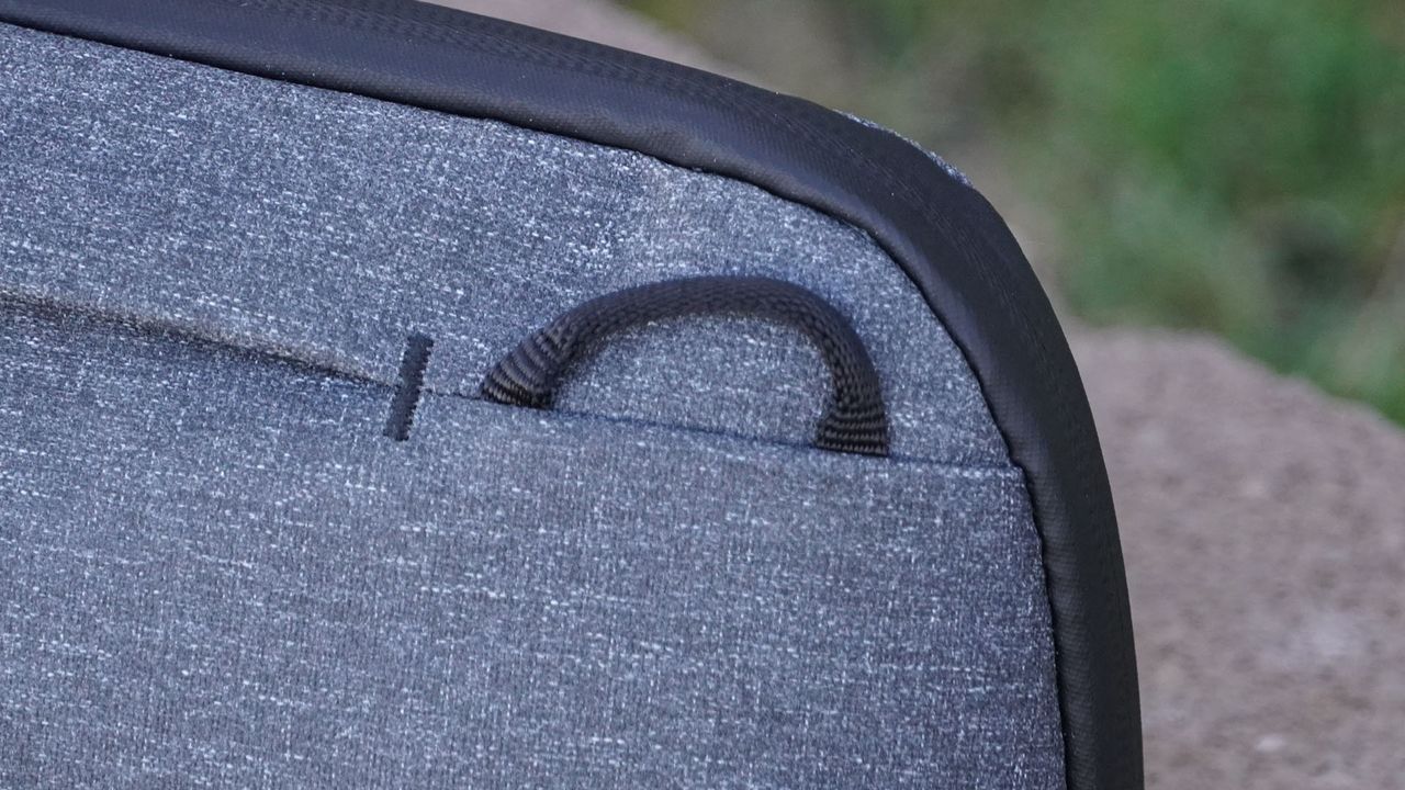 The Peak Design Small Tech Pouch outdoors.