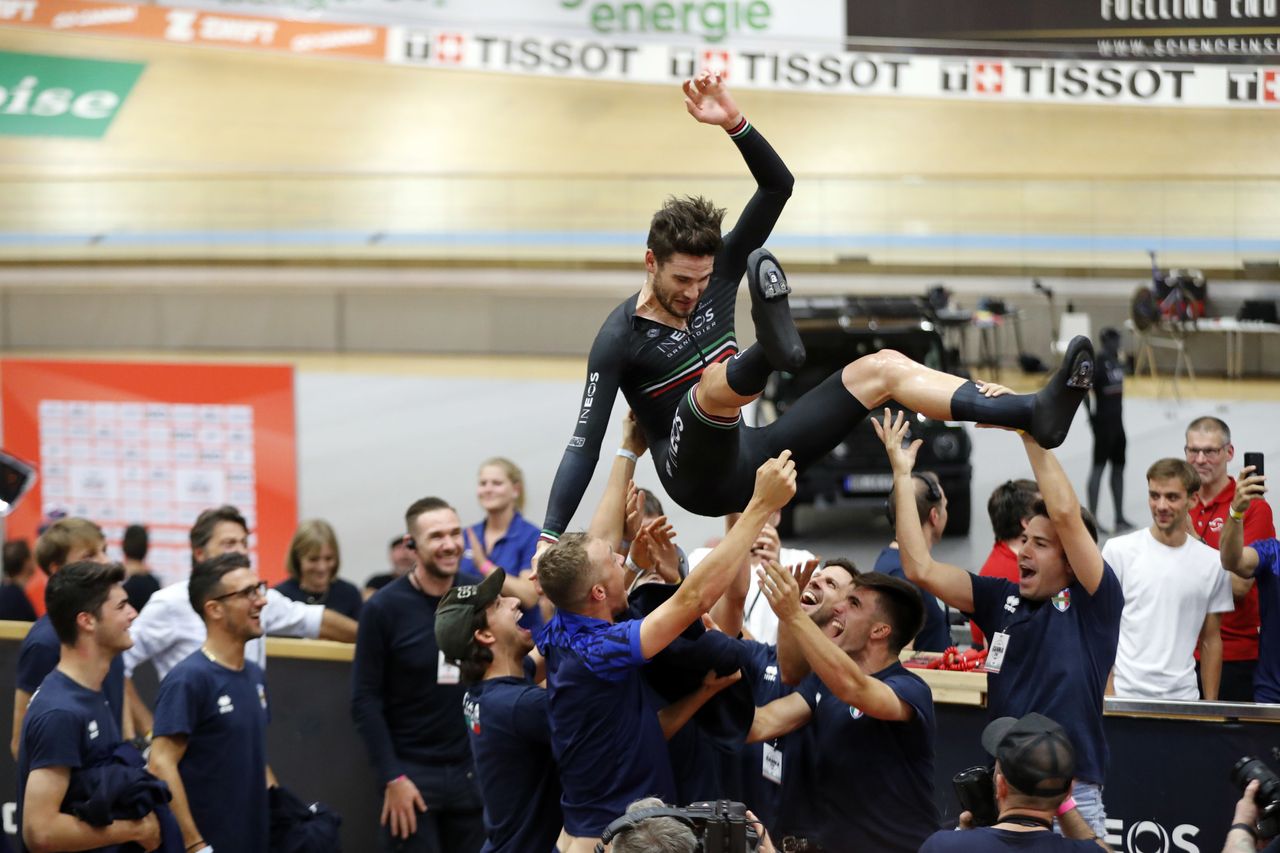 UCI Hour Record timed by Tissot attempt Filippo Ganna - Grenchen - Velodrome Suisse AG - 08/10/2022 - Filippo Ganna (ITA - INEOS Grenadiers) - photo Ivan Benedetto/SprintCyclingAgency&Acirc;&copy;2022