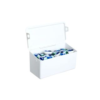 Small white storage bin