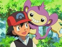 Screenshot of Pokemon animated series with Ash and Aipom