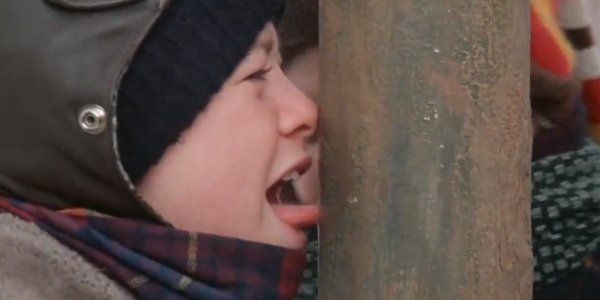 a christmas story tongue stuck to pole