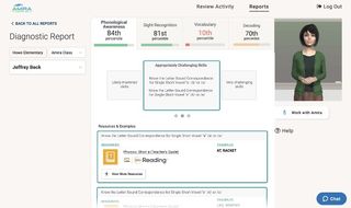 Amira Learning report screenshot