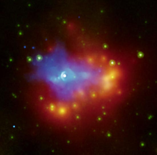 Star&#039;s Corpse Illuminated by High-Energy Wind