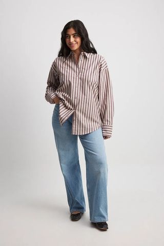 NA-KD Oversized Long Sleeve Cotton Shirt