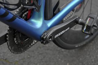 The crank length of an SRM Power crank arm on a road bike