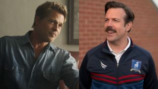 From left to right: Brad Pitt in F1 and Jason Sudikis in Ted Lasso.