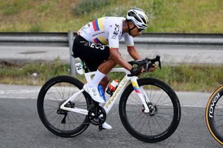 Jhonatan Narvaez rides his custom Pinarello at the Vuelta Espana 2024