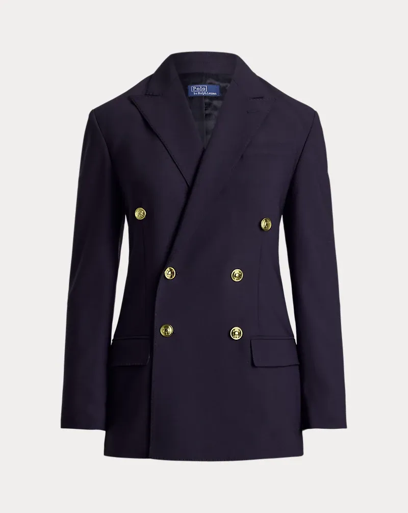 Double Breasted Wool Blend Blazer