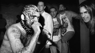 GG Allin covered in blood at a live show