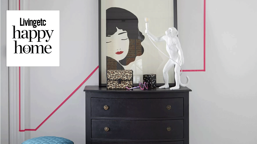 painted wall ideas with masking tape