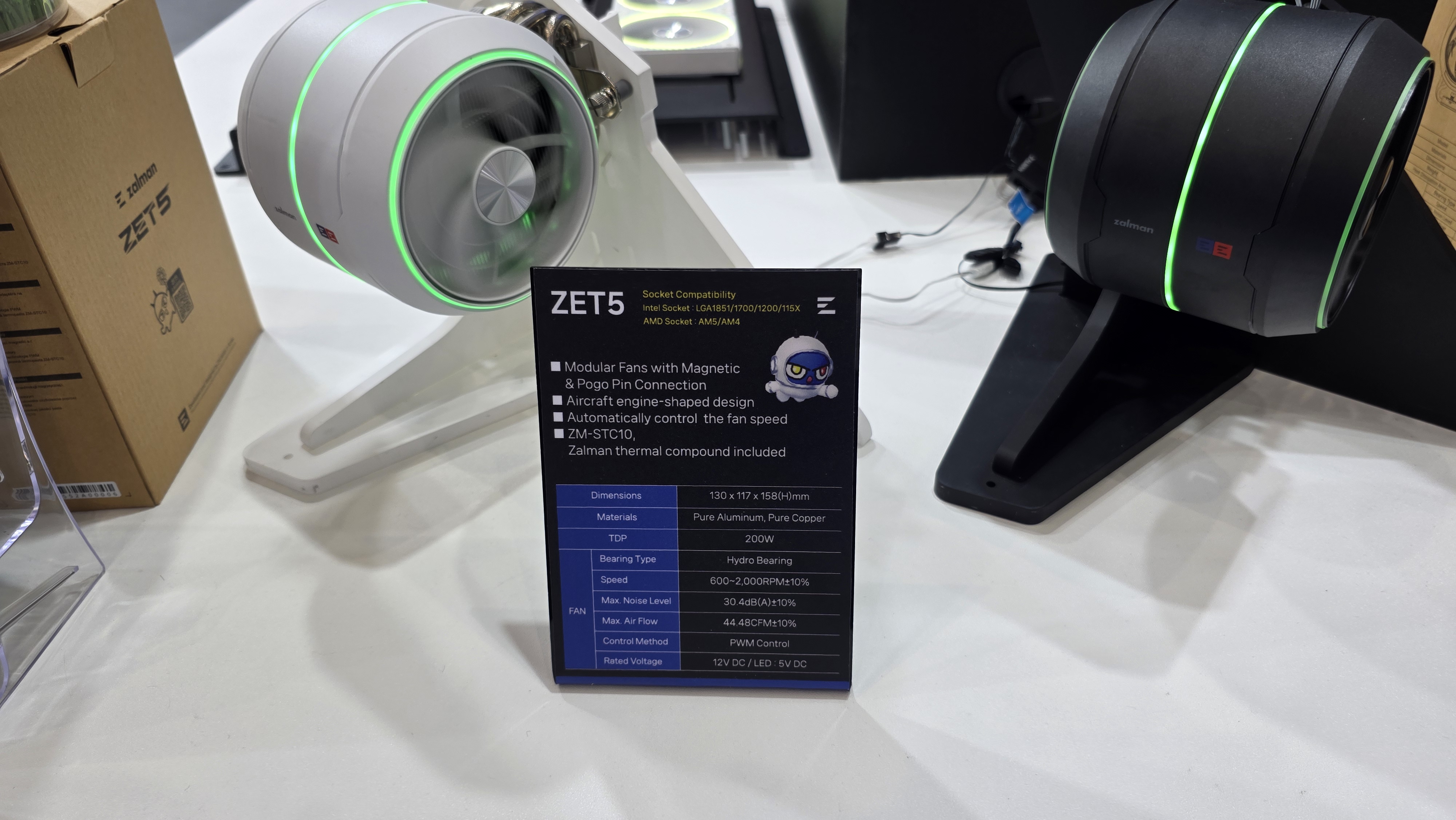 The Zalman ZET5 CPU air cooler showcased at Computex 2025