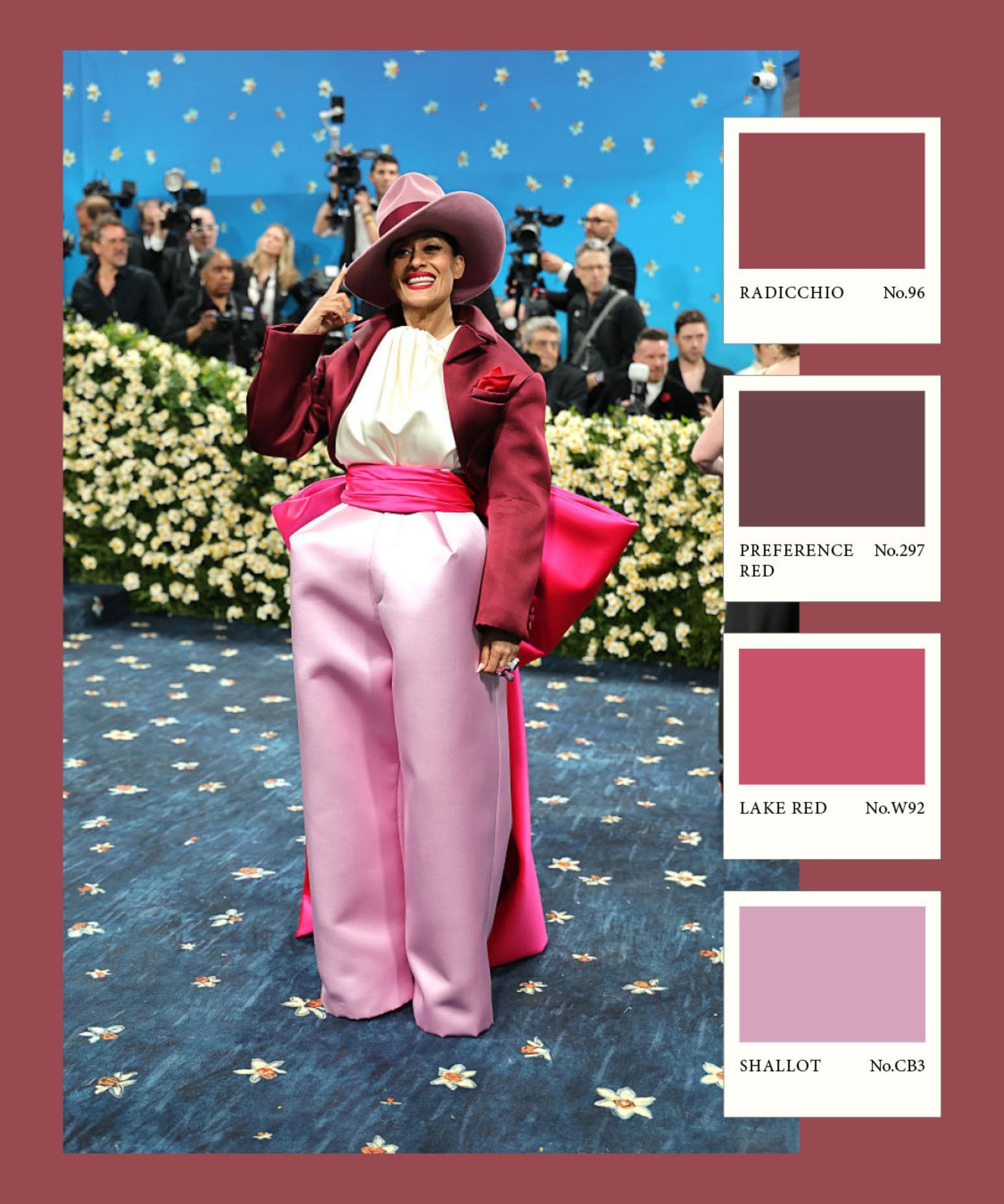 Tracee Ellis Ross in a pink suit outfit at the Met Gala