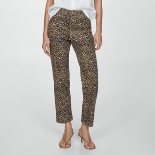 Leopard print mango jeans