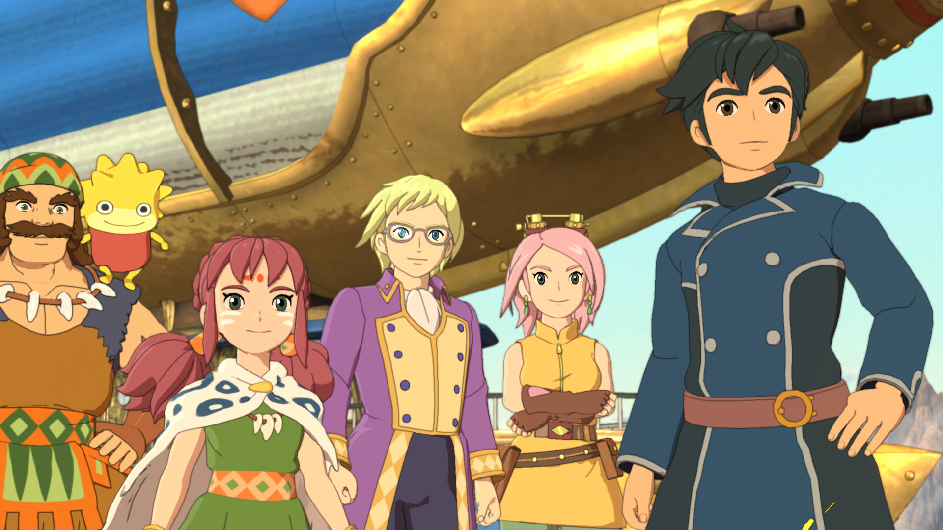 A group of Evan's allies looking happy during the relaxing RPG, Ni no Kuni 2: Revenant Kingdom