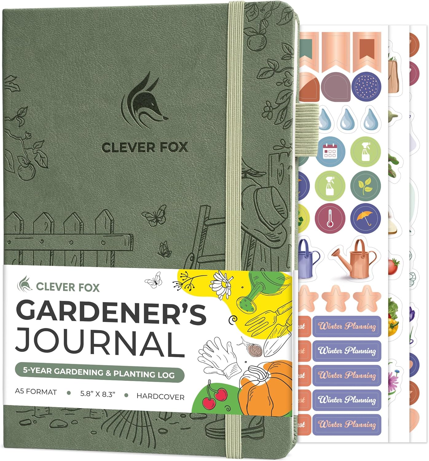 Clever Fox Gardener&amp;rsquo;s Journal &amp;ndash; Guided Gardening Notebook to Plant Vegetables, Flowers &amp;amp; Herbs &amp;ndash; 5-Year Garden Log Book for Beginners (cypress)
