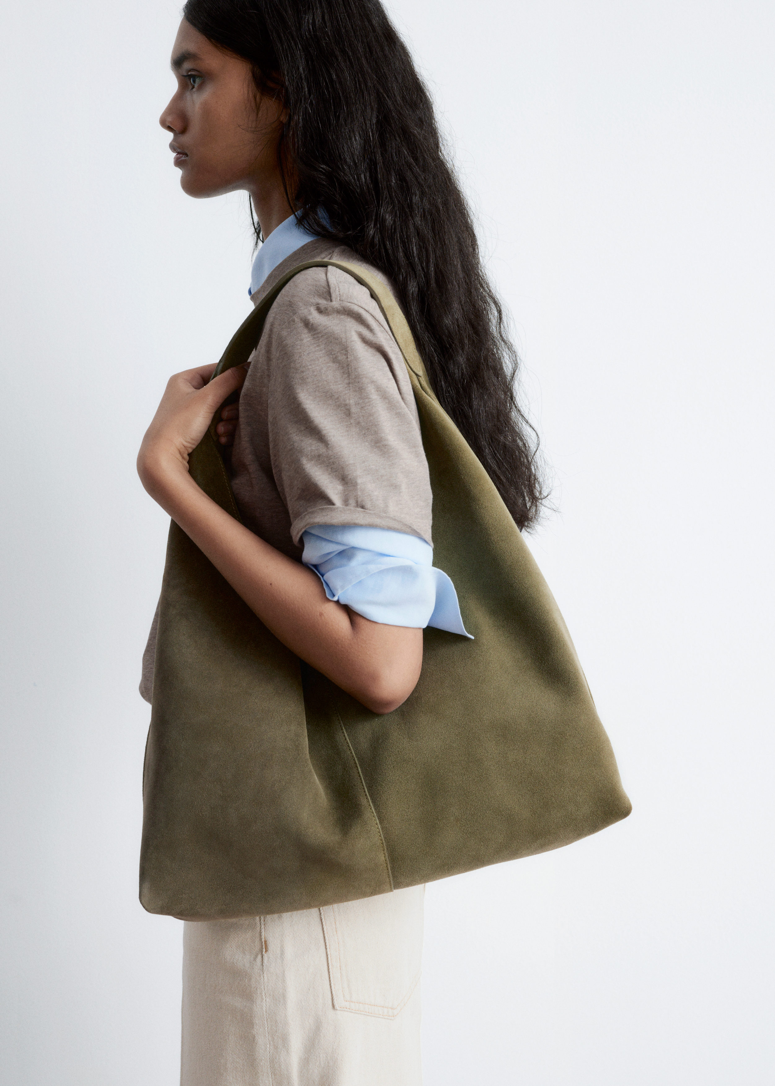 Large Suede Tote Bag