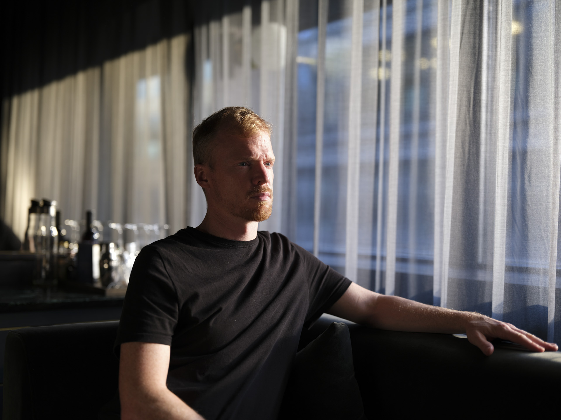 Window light portrait, photo using the Fujifilm GFX100 II and GF 55mm F1.7 lens