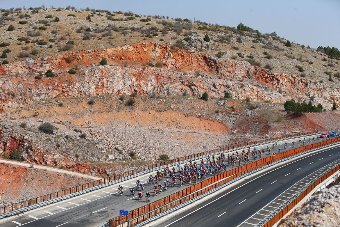 The riders making their way through central Turkey