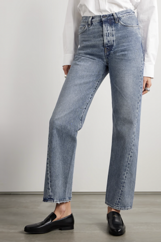 Twisted Seam High-Rise Straight-Leg Jeans