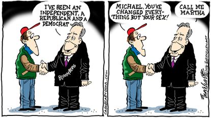 Political Cartoon U.S. Bloomberg Presidential Run