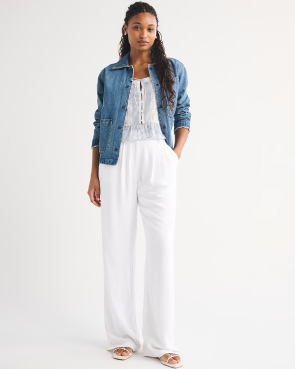 Curve Love A&amp;amp;f Sloane Linen-Blend Tailored Wide Leg Pant