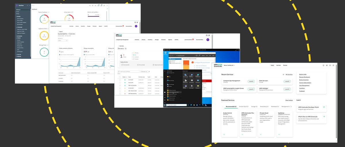 The HPE GreenLake Compute Ops Management interfaces