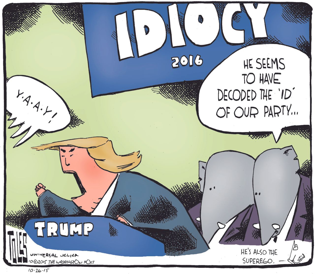 Political cartoon U.S. Donald Trump 2016 GOP