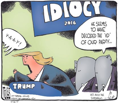 Political cartoon U.S. Donald Trump 2016 GOP