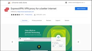 The ExpressVPN Chrome extension page on the Chrome Store