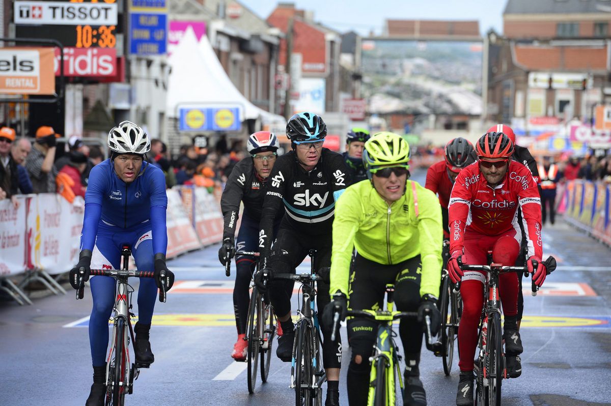 Chris Froome (Team Sky) finishes Liege