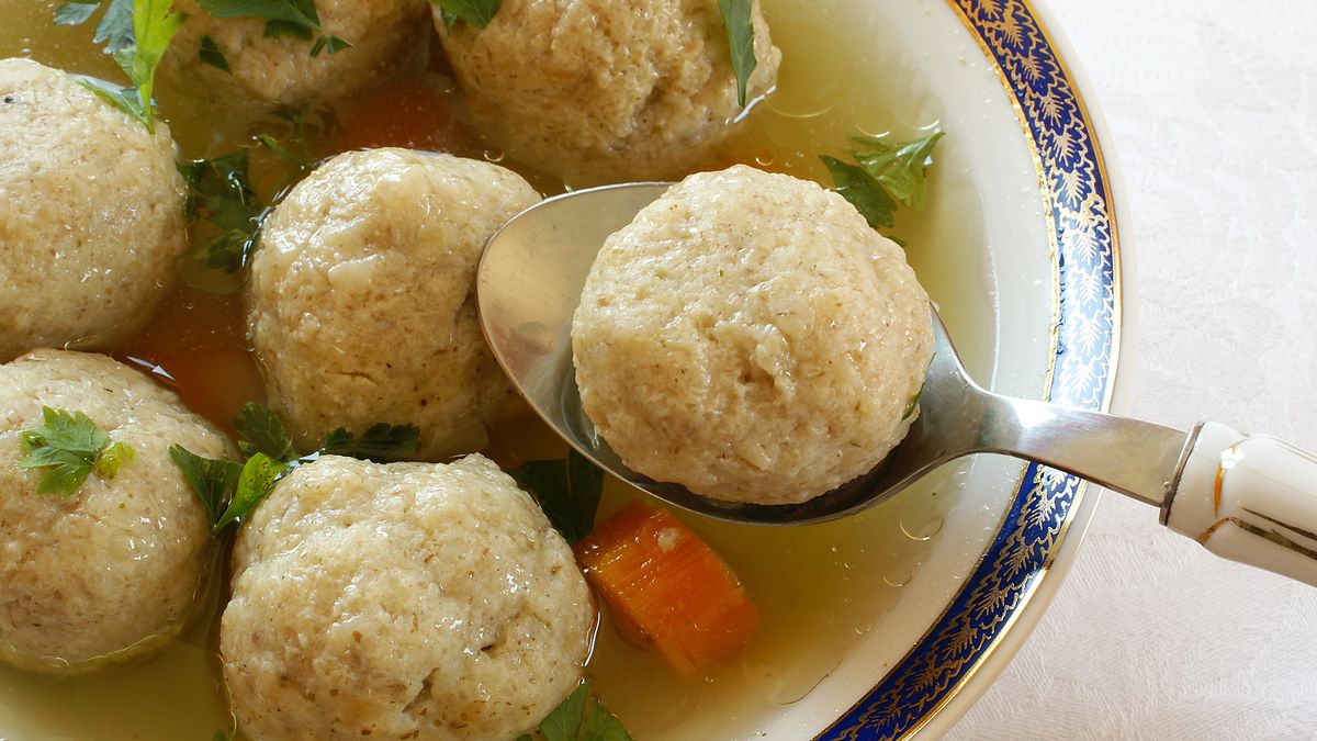 Matzah ball soup.