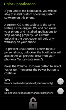 Nexus One bootloader unlock