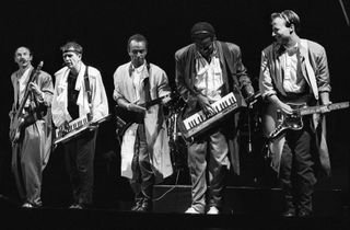 Have keytar will travel, Gabriel and his band on the This Way Up Tour in 1987