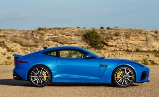 Blue color Jaguar car
