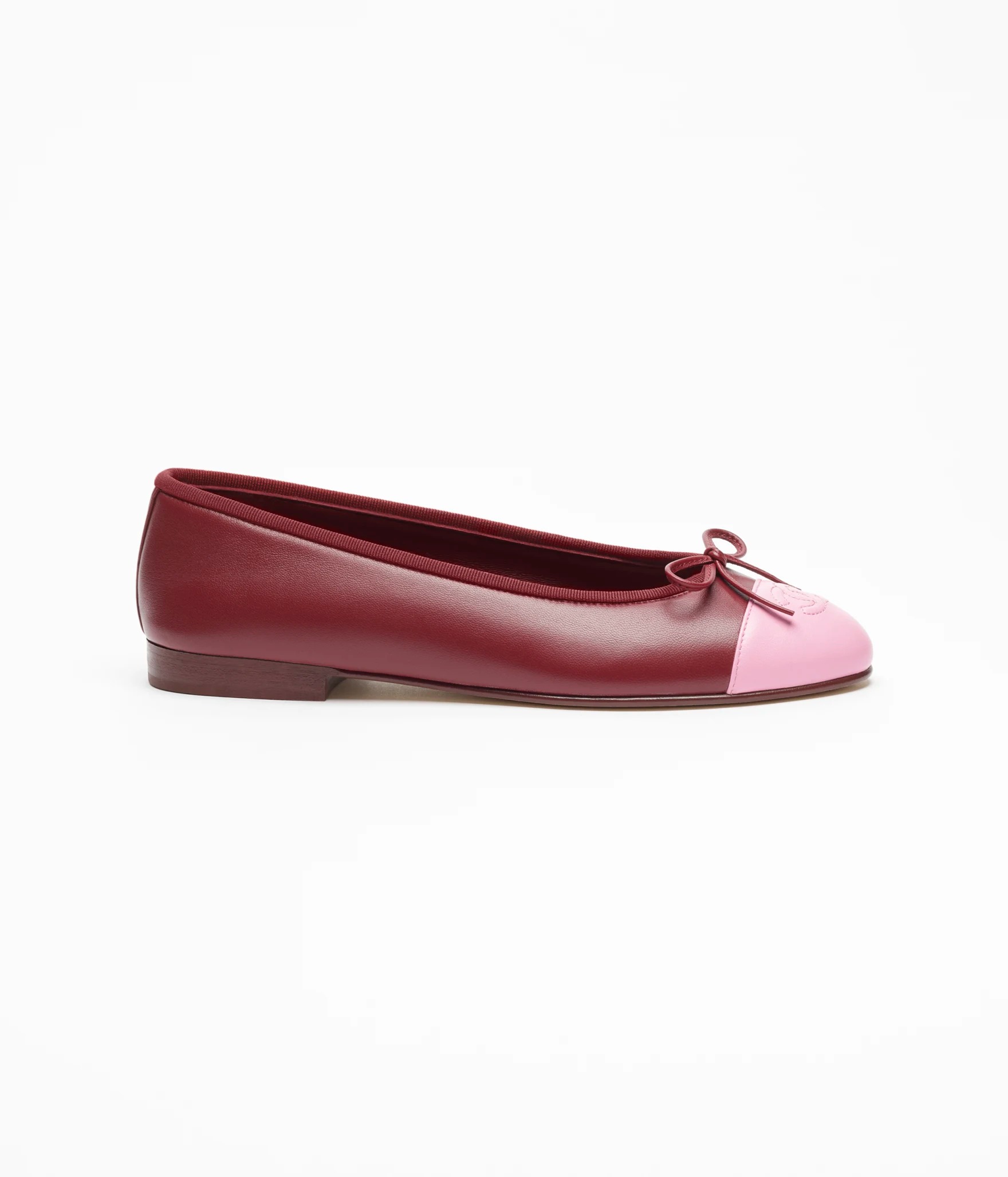 chanel, Burgundy and Pink Ballet Flats