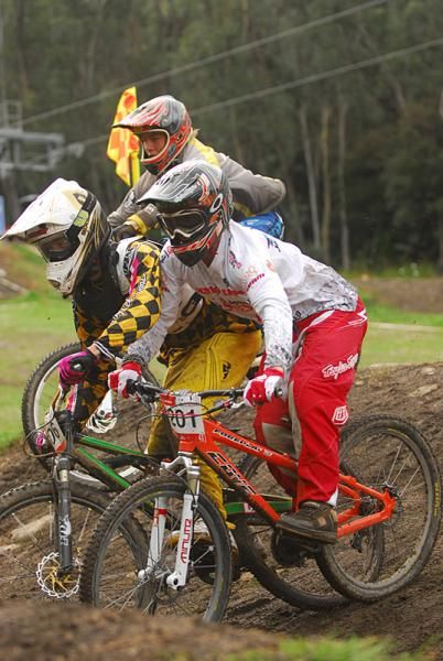 Under 19 men's racing was a physical affair.