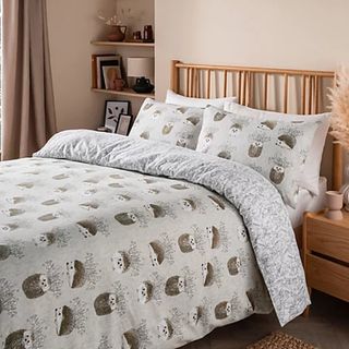 Natural Brushed Hedgehogs Duvet Set