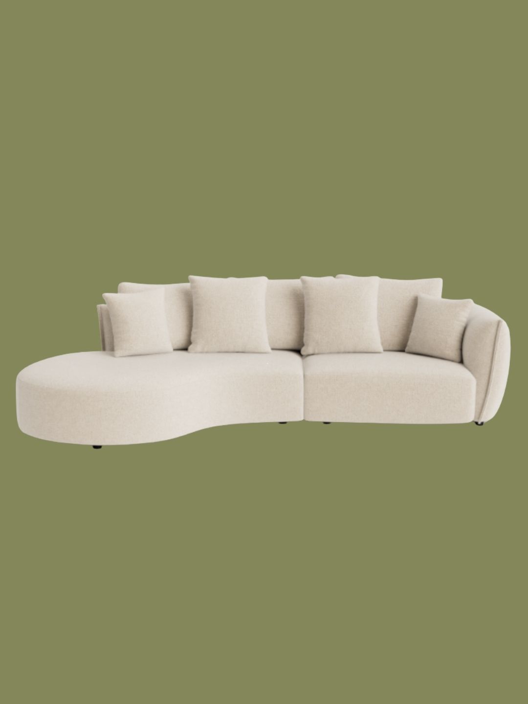Sofa Club, Carmen Soft Woven Texture Left Medium Corner Sofa in Parchment Beige