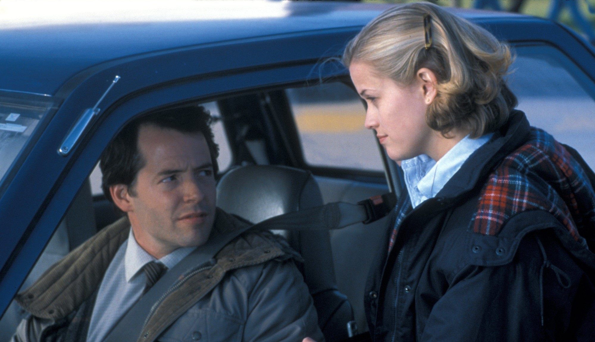 (From L to R) Matthew Broderick as Jim McAllister and Reese Witherspoon as Tracy Flick in Election (1999)