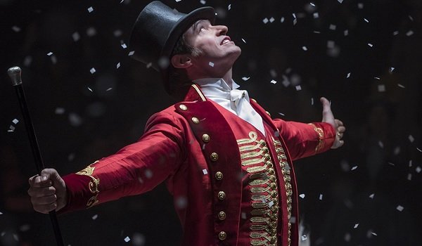 The Greatest Showman Hugh Jackman P.T. Barnum in the spotlight showered in confetti