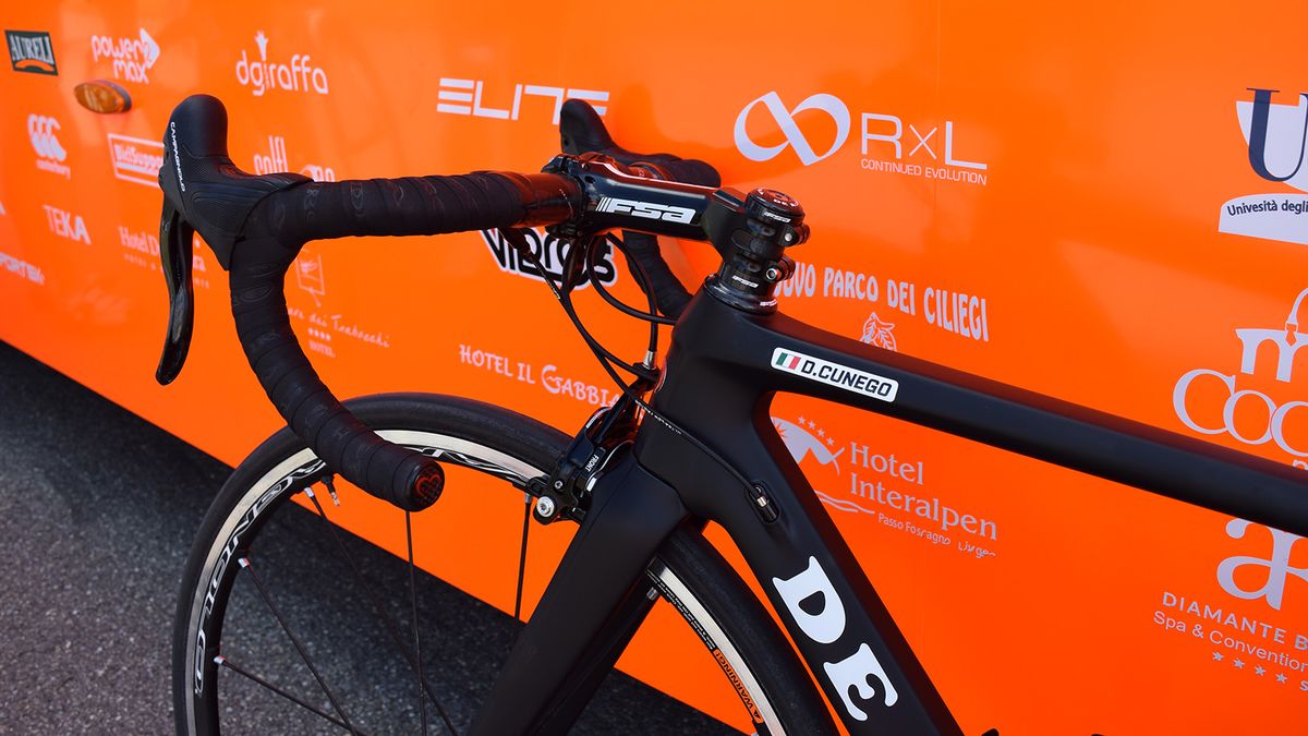 FSA provides the cockpit and headset for the team's De Rosa bikes