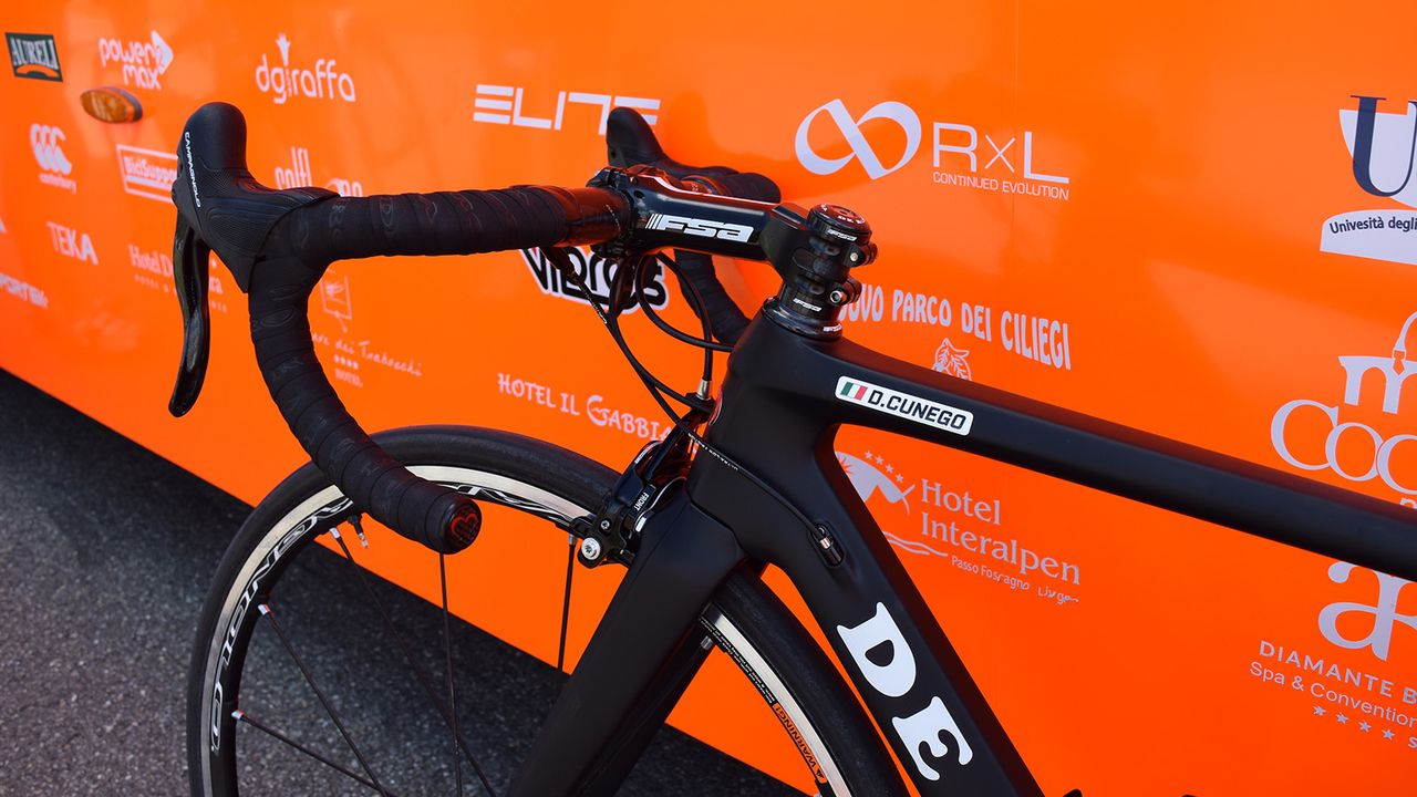 FSA provides the cockpit and headset for the team's De Rosa bikes
