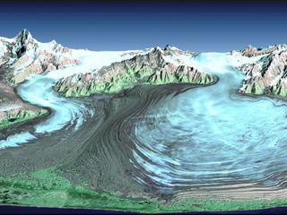 Malaspina Glacier in Southeastern Alaska